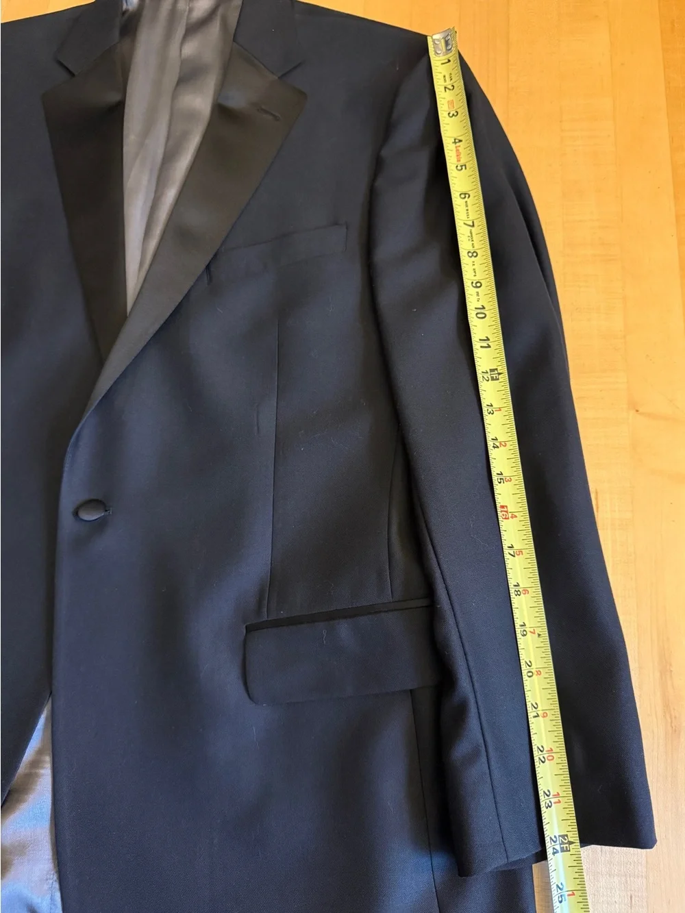 NEW* Hart Schaffner Marx Tuxedo 44R Blazer 37/29 Pants Black Satin Stripe Suit